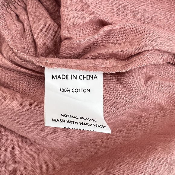 Simplee Women's shirred stretchy body, Bell sleeve Dusty Pink dress Size M - Picture 13 of 14